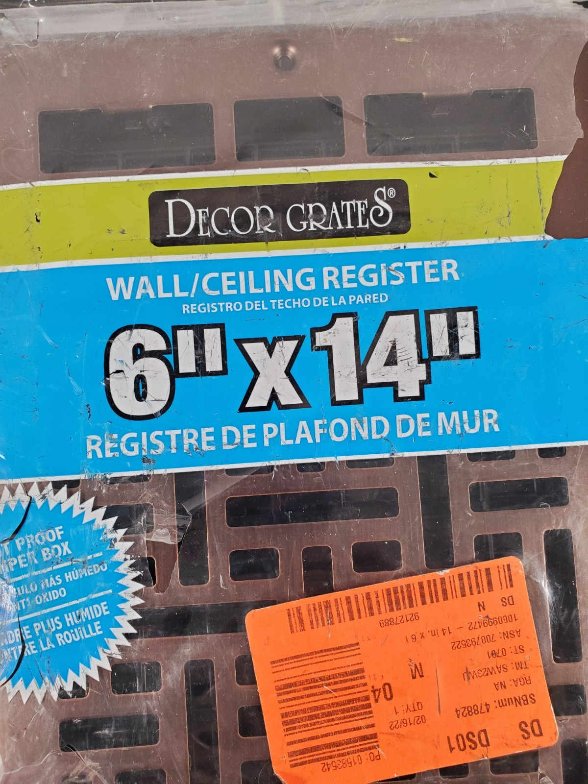как выглядит Decor Grates AJL614W-RB Oriental Floor Register 6x14 Inches Rubbed Bronze фото