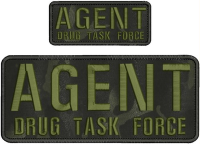 #ad POLICE DRUG TASK FORCE embroidery patch 4X10 2x5 hook on back OD on black multi $16.99