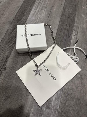 Balenci Silver Star Necklace Stainless Steal Fast Shipping USA