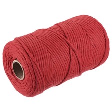 Cotton Rope Twisted Single Strand Cord 4mm 219 Yard Red DIY Craft Macrame