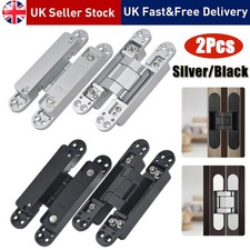 2Pcs Concealed Door Hinges Adjustable 3D Hindden Butt Hinges Heavy Duty for Door