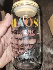 Chaos Coordinator Gifts Cup 16 Oz Can Glass Clear Missing A Straw