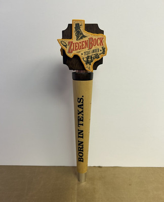 ZiegenBock Texas Amber Beer Tap Handle Knob ''Born in Texas'' Breweriana