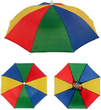 Minelife 2 Pack Rainbow Umbrella Hat Fishing Umbrella Hat, Foldable Colorful Umb