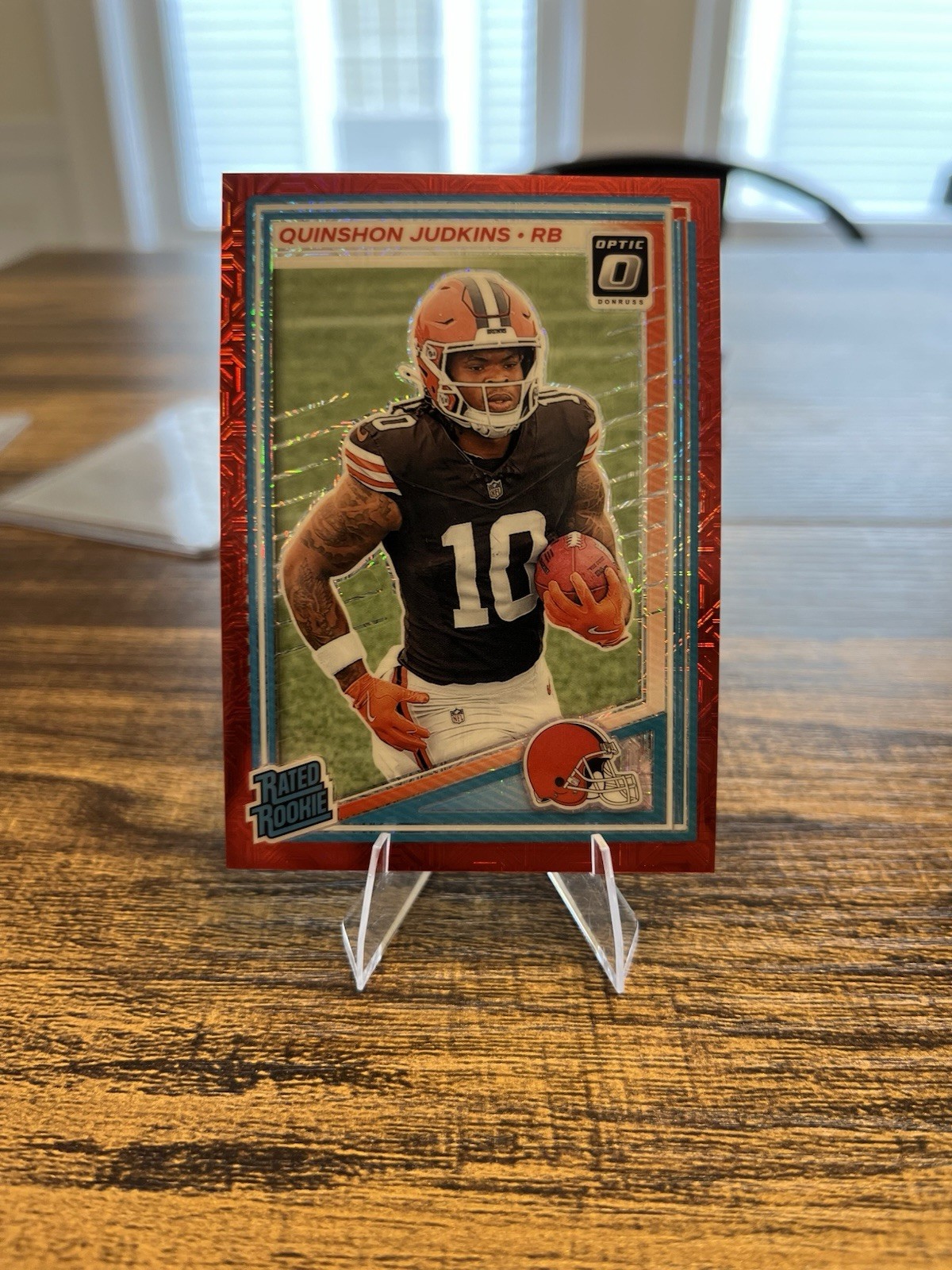 2025 Panini Donruss Optic - Rated Rookie Quinshon Judkins #252 Red Mojo Prizm...