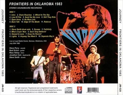JOURNEY / FRONTIERS IN OKLAHOMA 1983 / 2CD | eBay