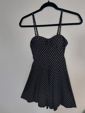 American Eagle Outfitters polka dot open back fit and flare skater mini dress