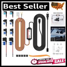 24/7 Dash Cam Hardwire Kit - USB/Type-C, Includes 8 Fuse Kits  LED Indicator