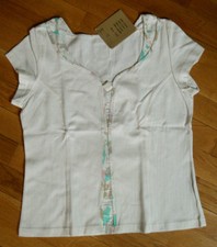 THE EARTH COLLECTION TOP SANS MANCHE COTON BIO ÉCRU T XXL NEUF