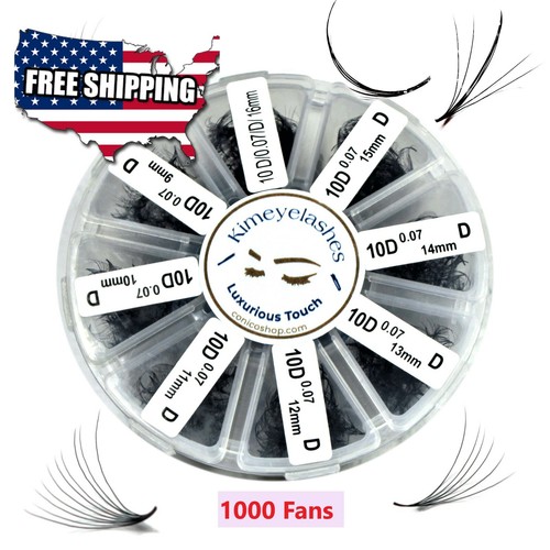 1000 ventiladores sueltos de volumen prefabricados negros 4D a 10D extensiones de pestañas profesionales mixtos - Imagen 52 de 81
