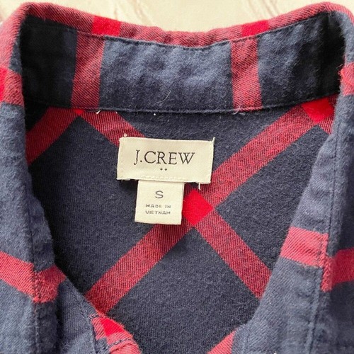 J. Crew Checkered in Dark Blue and Crimson Long Sleeve Button Up Plaid Shirt S - Picture 8 of 9