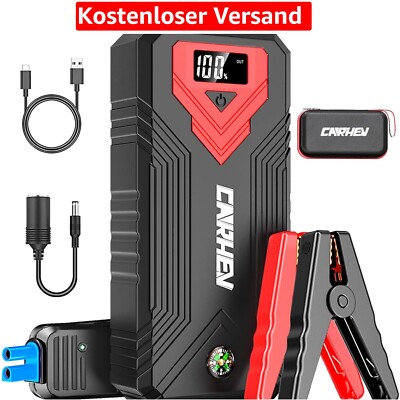 Starthilfe Powerbank, Autostarter, tragbare Batterie mit LCD Display