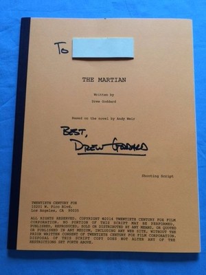 Marsian Script THE MARTIAN - GOLDEN GLOBE CONSIDERATION SCRIPT INSCRIBED BY ...