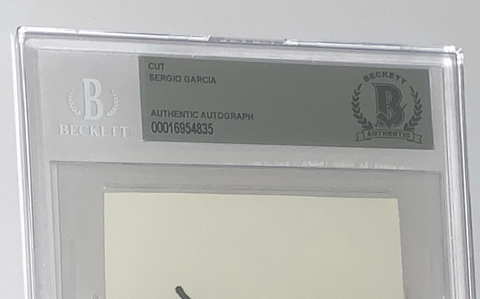 Sergio Garcia signed Index Card Full Signature Masters golf pga beckett slab - Image 3 of 4