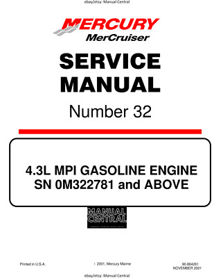 MERCURY MERCRUISER NO 32 - 4,3L MPI BENZINMOTOR - SERVICE REPARATURANLEITUNG 2001