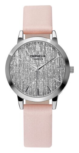 Orphelia Ladies SilverQuartz Watch 36mm Sparkle Dial Pink Leather Strap OF711909