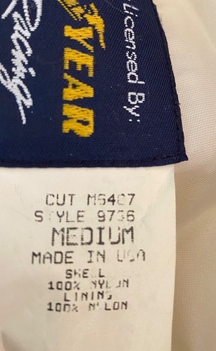 Goodyear #1 In Racing Yellow & Navy Windbreaker Jacket Embroidered Logo Medium - Picture 7 of 11