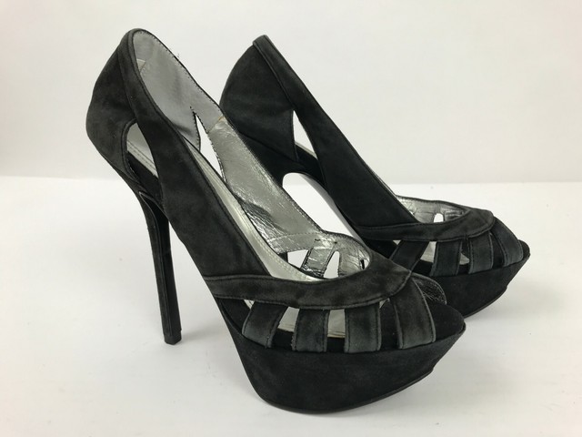 black suede stiletto shoes
