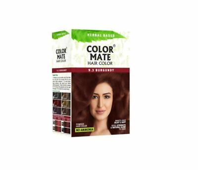 10 X Color Mate Hair Color Burgundy 9,3 - Teinture Cheveux Rouge Bordeaux Sans Ammoniaque 15g