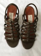 Lanvin Ete 2009 Patent Leather Strappy Sandals -38.5 Authentic
