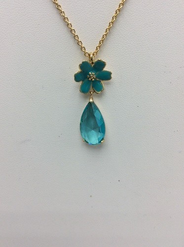 $68 Kate Spade Here comes sun mini blue floral drop necklace S65 - Picture 5 of 6