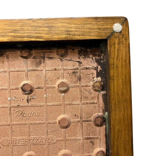 Piastrella ceramica italiana vintage arte da parete fiori gialli cornice legno decorazione rustica 9,5 in - Foto 8 di 11