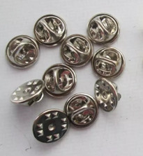 10  Replacement  Pin Badge Backs Butterfly Clasp Fastener Clips Silver  Colour