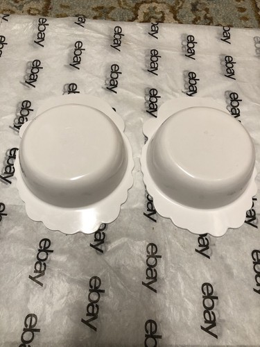 2 POTTERY BARN Kinder Melamin Spaß Santa Gesicht geformte Schalen EUC - Bild 6 von 7