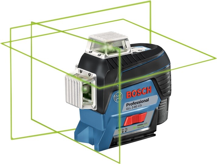 Bosch Professional GLL 3-80 CG 3 x 360° bold green lines Laser 