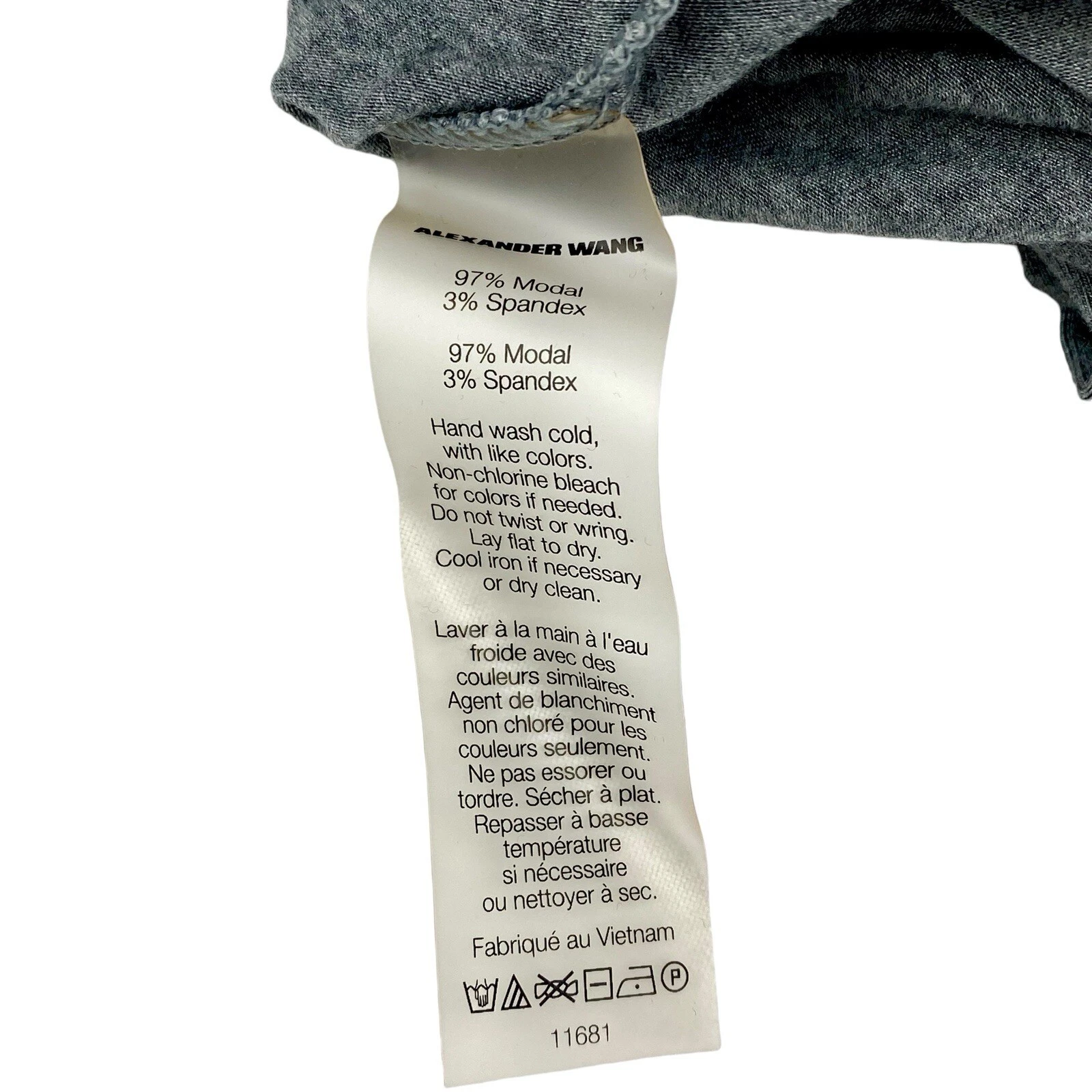 T Alexander Wang Canotta Donna Abito Maglia Grigio Bodycon Taglia S