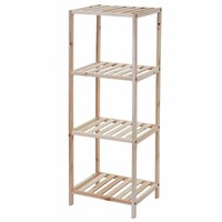 Standregal MCW-B54, Regal Badregal Schuhregal Holzregal, Tanne 4 BöDen