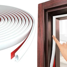2pcs Self-Adhesive Door Window Weather Stripping Insulation Seal Strip White