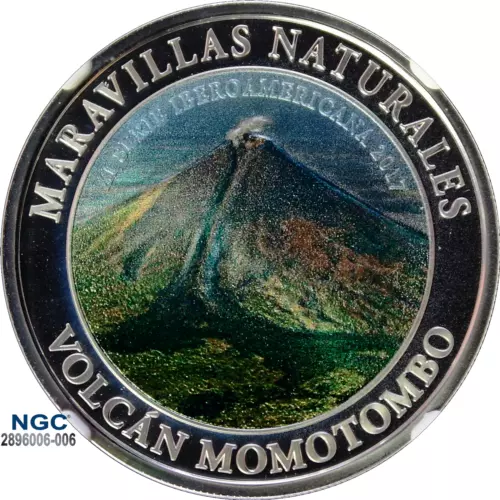 2017 Nicaragua S10C Ibero-American Series Volcan Momotombo NGC PF 69 UC