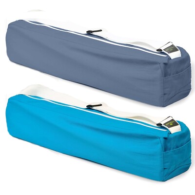 Baumwolle Tragetasche für Yogamatte mit Tragegurt Grau oder Blau Yoga Tasche