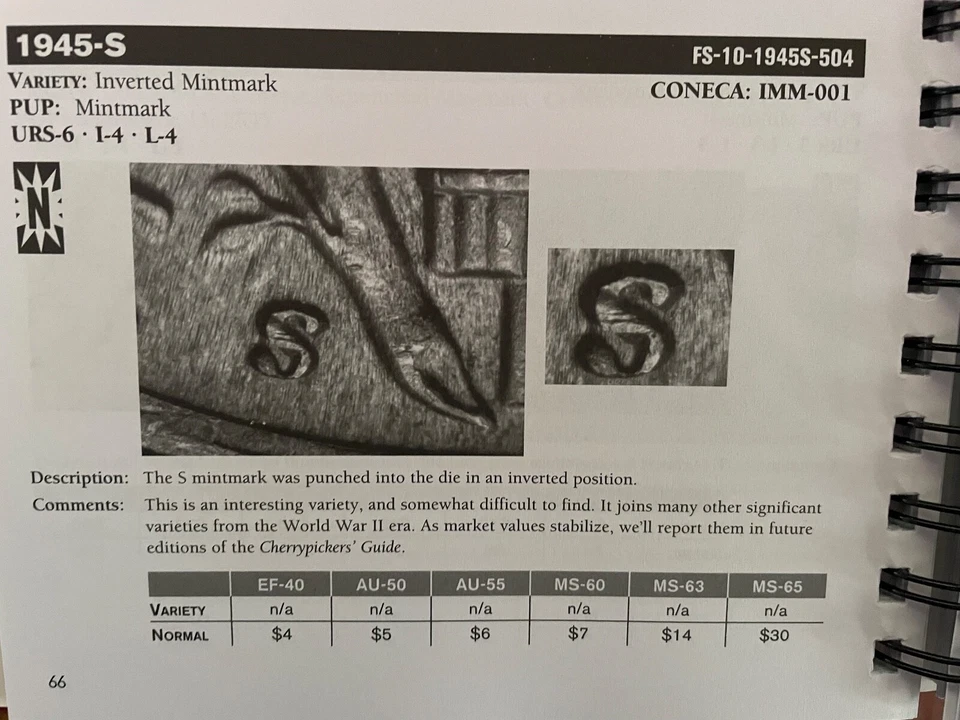 FS-504  Cherrypickers ANACS VF20 1945 S IMM-001 Mercury Dime Inverted Mint Mark - Image 3 of 3