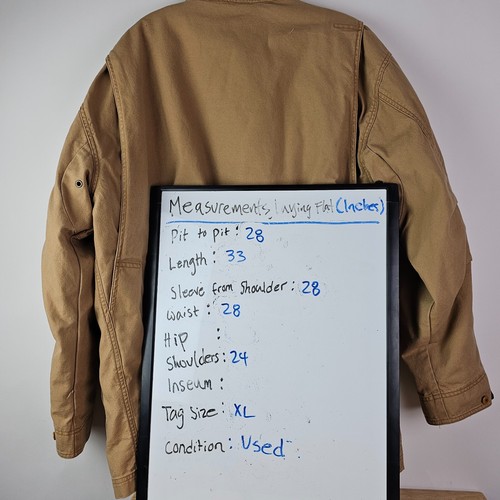 LL Bean Jacket Mens XL Chore Barn Coat Wool Liner Original Field Work Wear Beige - Picture 3 of 13