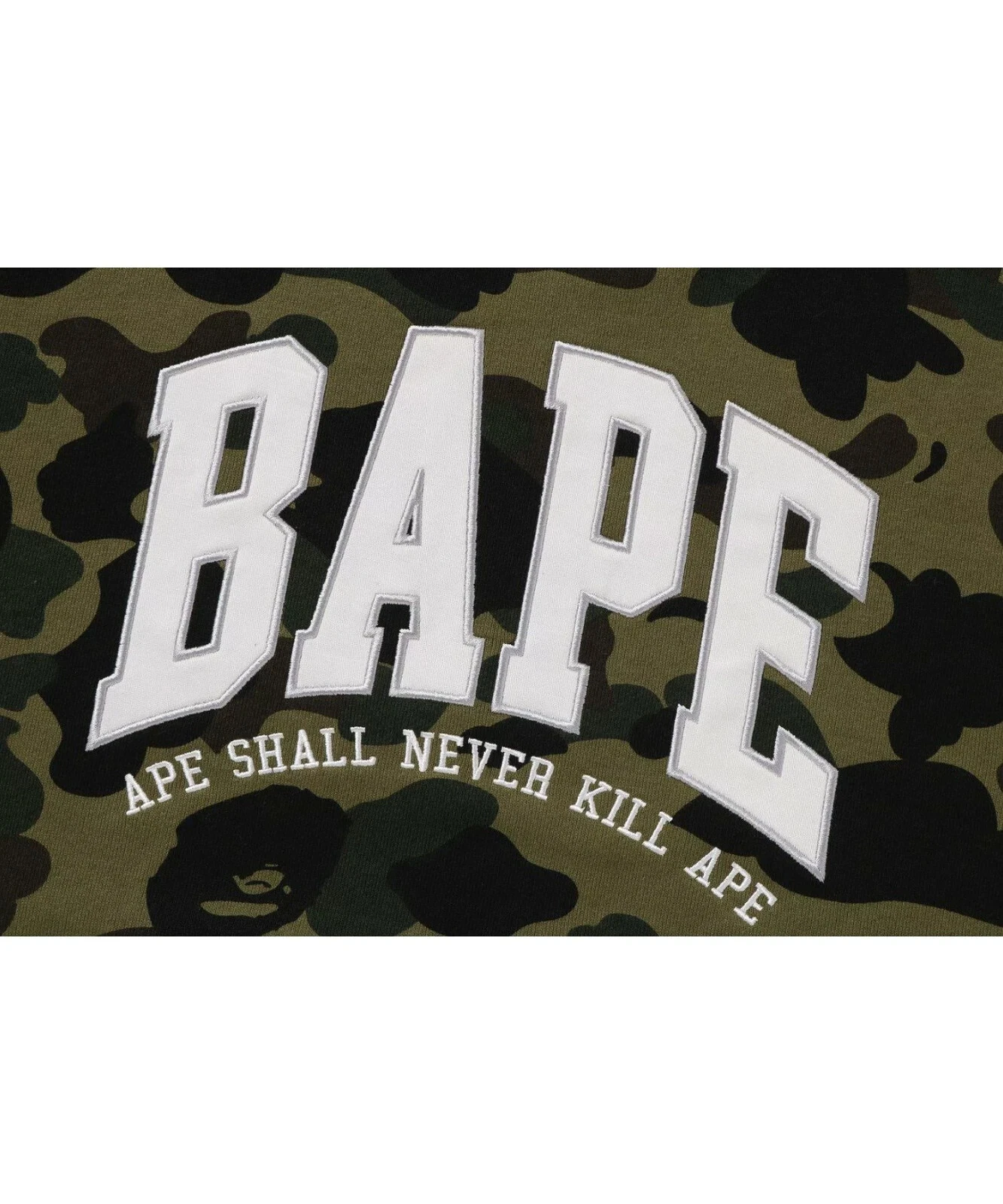 A BATHING APE (BAPE) A Bathing Ape BAPE "1st Camo BAPE Pullover Felpa con Cappuccio" Verde 1K80 114 008 Taglia 2XL