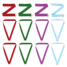 12 Pcs Award Neck Ribbons with Snap Clip Medal Lanyards, Four-Color