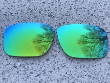 ETCHED GREEN POLARISED MIRRORED REPLACEMENT LENSES FOR OAKLEY HOLBROOK