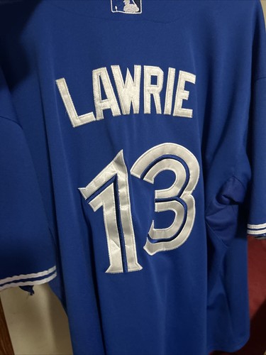 Toronto Blue Jays Large MLB Baseball Jersey Majestic Brett Lawrie 54 XL Blue - Picture 3 of 3