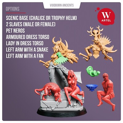 Lady Agrippyne with Male Slaves Artel W Drukhari Archon Vect