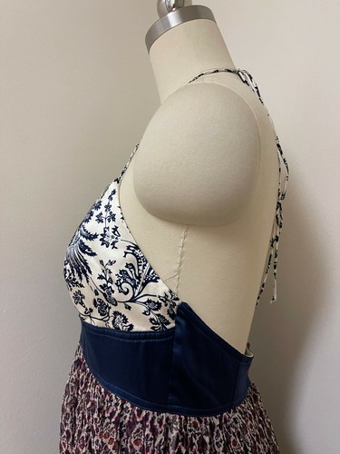 490$ LIA KES DRESS MAXI SILK CHIFFON ZIP PRINT SIZE 6 - Picture 7 of 7