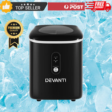Devanti Portable Ice Maker Machine Ice Cube Tray 12kg Bar Countertop Black