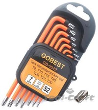GOBEST short torx tamperproof security allen key set 7pcs T9-T30 S2 steel GB0042
