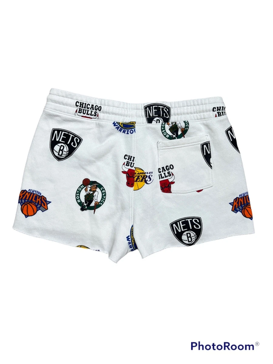 NBA Officail Sweat Shorts Drawstring All over Teams Men Size Large