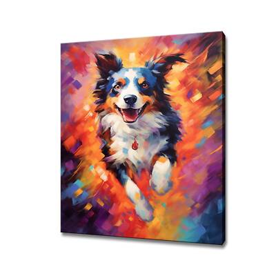 Border Collie Hund Tier Leinwandbild | Geschenk für Border Collie Liebhaber |