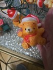 Vintage Blow Mold Teddy Bear Santa Hat Christmas String Lights 1994 1 Sets of 10 — photo 8