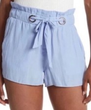 Ramy Brook Light Blue Peggy High Waist Shorts Size M Tie Waist New