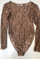 Cinema Etoile Copper Colored Lace Bodysuit. Size S. 100 Nylon