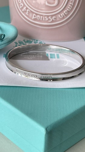 Tiffany & Co. 1837 Bangle Bracelet in Sterling Silver $525 NEW - Picture 11 of 16